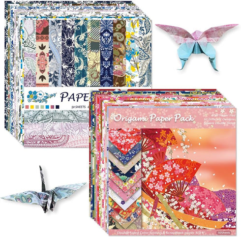 Origami Paper Kit Dobule Sided 100 Sheets 100 Colors 6 Inch Japanese Chiyo Square Easy Fold Arts Crafts DIY Handwork Origami Papers Beginner Sakur...