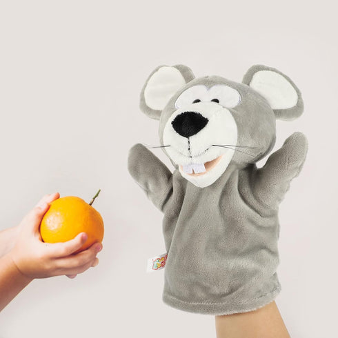 LUOZZY Interesting Hand Puppet Interactive Plush Animal Puppet for Kids Rat Puppet Toy for Storytelling Reading Prop (Gray)...