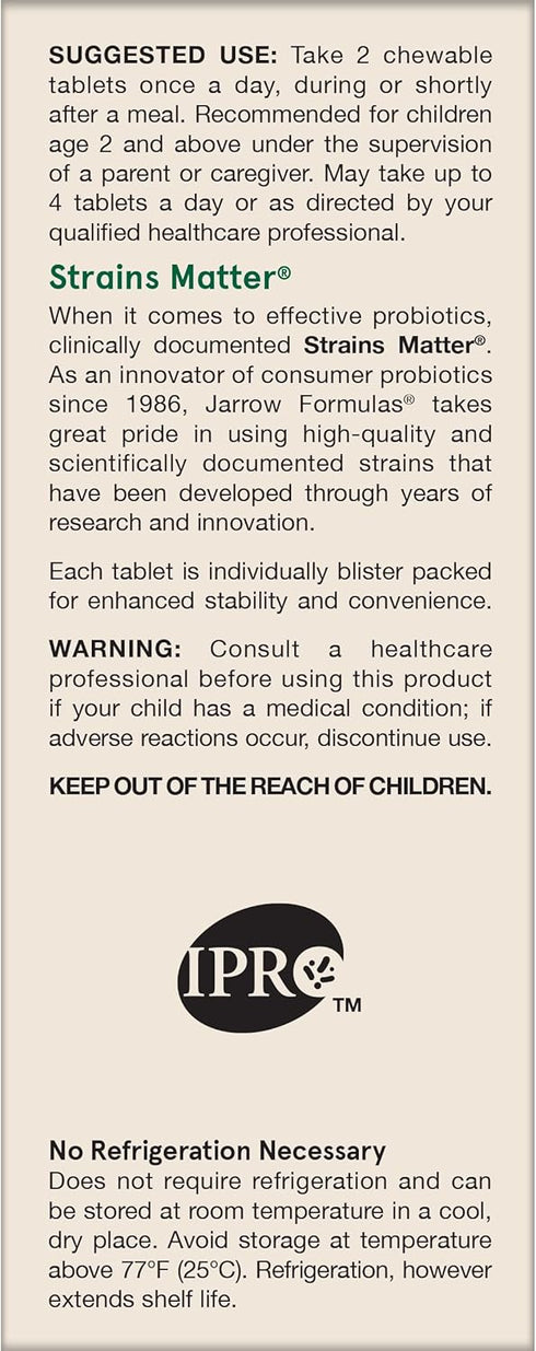 Jarrow Formulas Jarro-Dophilus Kids Probiotics and Prebiotics, 1 Billion CFU, Supplement for Intestinal and Immune Health Support, 60 Sugar-Free R...