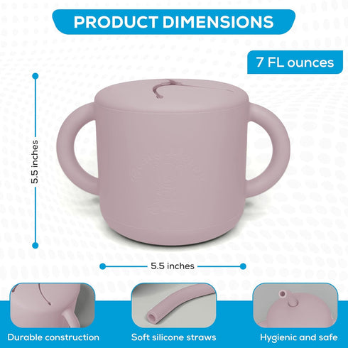 2 in 1 Silicone Food Storage and Drink Containers for Babies and Toddlers, BPA-Free (Pink)...
