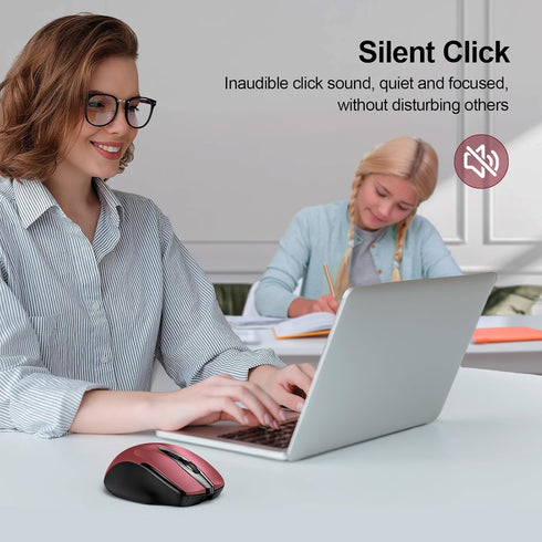 TECKNET Rechargeable Wireless Mouse, 2.4G Silent Mouse, Quiet Click, 6 Adjustable 4800 DPI, Cordless Computer Mouse, Ergonomic Mouse for Laptop, 6...