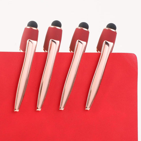 10 Pcs Ballpoint Pens with Pen Holder,Fine Point Smooth Writing Pens,Kawaii Pens For Writing Journaling Taking Notes School Office Home. (Red 10Pc...