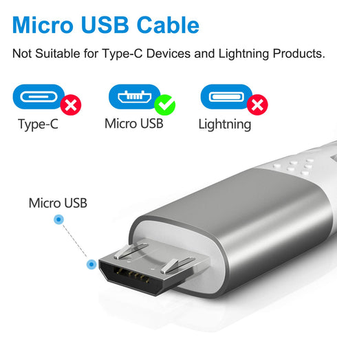 Fasgear PS4 Micro USB Cable 16ft, 2 Pack Long Braided Fast Charging Data Sync USB to Micro USB 2.0 Cord Compatible for Playstation 4,Xbox One Cont...