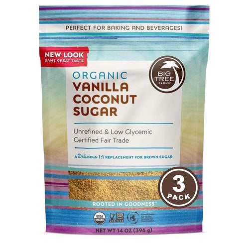Big Tree Farms Organic Vanilla Coconut Sugar - Coconut Palm Sugar, Unrefined, Fine Crystals, Cane Sugar Replacement, Coconut Blossom Nectar, Vegan...