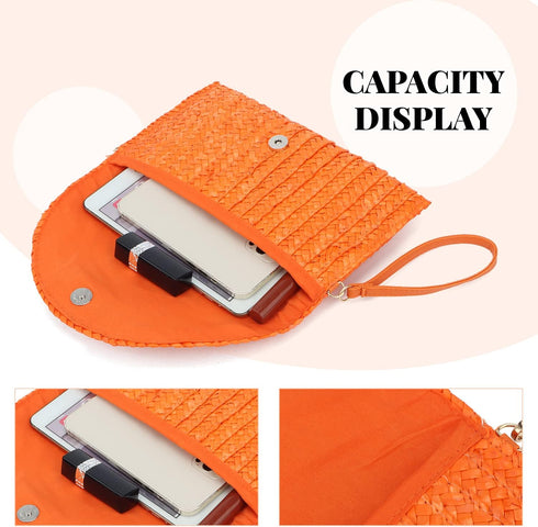 Straw Clutch Purse Bags for Women Summer Beach Purse Woven Straw Shoulder Bags Beach Clutch Bags...