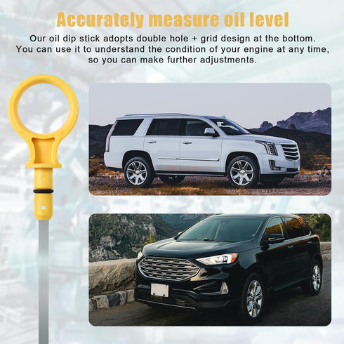 Car Engine Oil Dipstick for OEM#CJ5Z-6750-A, Double Hole Dip Stick for Checking Oil, Oil Dipstick Replacement Professional Tools Compatible with F...