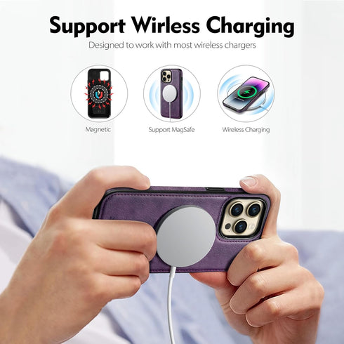 for iPhone 14 Pro Max case Compatible with Magsafe Charging Support Wireless,for Women Men,iPhone 14 Pro Max Phone case Slim Non-Slip Luxury PU Le...