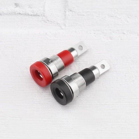10Pieces 4mm Female Adapter Banana Jack Plug Audio Speaker Banana Plug Type Test Connector Panel Mount Banana Socket Jack Plug (5X Black, 5X Red)...
