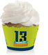 Big Dot of Happiness Boy 13th Birthday - Official Teenager Birthday Party Decorations - Party Cupcake Wrappers - Set of 12...
