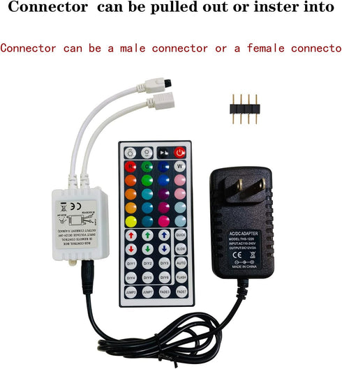 LED Light Remote Controller IR Receiver Led Light Adapter Connector Set DC 12V 2A Power Supply Plug Adapter for 5050 2835 3528 Strip Lights...