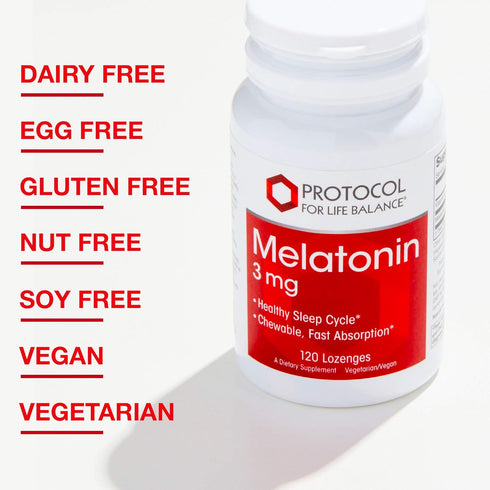 Protocol Melatonin 3mg with Vitamin B6 - Immune and Sleep Support - 120 Lozenges...