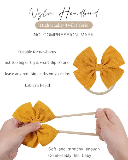 jollybows 40pcs Baby Girls Hair Bows Headband Nylon Hair Band Elastic Hair Accessories for Kids Infants Toddlers...