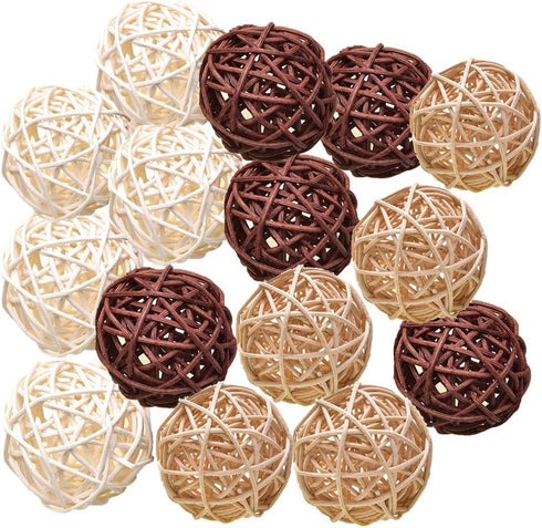 Natural Decorative Wicker Rattan Balls- Vase Filler, House Ornament, Christmas Tree Garden Wedding Party Coffee Table Decoration,Craft DIY, Parrot...