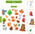 20 PCS Woodlad animals Thick Gel Clings woodland Window Gel Clings Decals Stickers for Kids Toddlers and Adults Home Airplane Classroom Nursery wo...