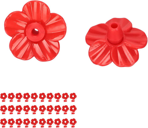 Fdit 30 sets Hummingbird Feeders Replacement Flowers Bird Accessories Bird Feeder Replacement Parts for Hummingbird Feeder Hanging Feeder(red)...