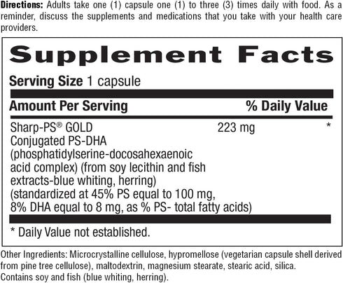 Country Life Sharp Thought - Memory & Cognitive Support Supplement – Sharp-PS Gold Phosphatidylserine + DHA – Promotes Mental Clarity & Faster Rec...