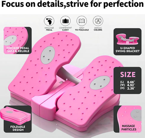 Mini Foldable Leg Exerciser Portable Foot Pedal Exercise Machine Under Desk Stepper Exercising Leg Muscles Physical Therapy Leg Exercise Relieves ...