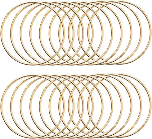 20 Pcs 3 Inch Metal Rings for Craft Gold Hoops Floral Macrame Hoops Rings for DIY Crafts Macrame Dream Catcher Supplies(Gold,3 inch)...
