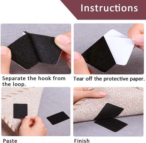 2x4 Inch Self Adhesive Hook and Loop Fasteners Strips Black Double Sided Mounting Adhesive Tape for Home Office Organization (12 Pairs)...