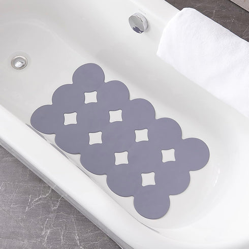 Patented Non Slip Bathtub Mat Shower Mat Bath Mat Tub Mats with Strong Suction Cups Soft Natural Rubber Bath Mat for Inside The tub (Circle-Grey, ...