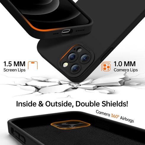 Designed for iPhone 12 Pro Case - Upgraded Enhanced Camera Protection - Soft Microfiber Lining Inside - Liquid Silicone Shockproof Protective Phon...