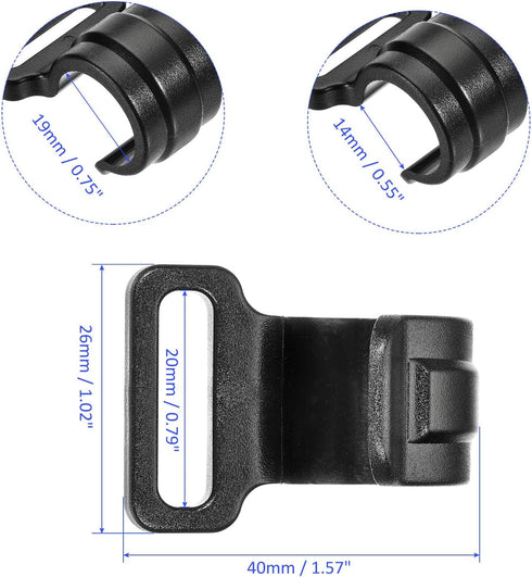 10 Pack C-Clips Clamps for Tent Pole - Plastic Clips Tent Hook Awning Clamps Fasteners, Apply to Camping Hiking (19mm, Black)...
