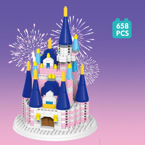 658 Pcs Castle Micro Building Blocks Mini Blocks Building Sets Building Bricks Architecture Model Gift for Age 14+ Kids Teens and Adult (blue)...