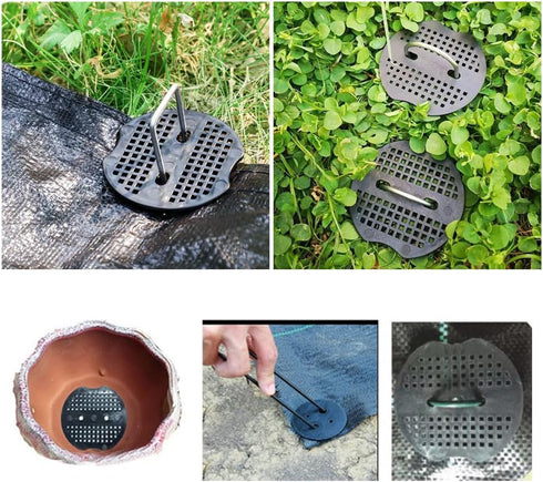 60 Pack Landscape Staples Gasket U-Sharped Garden Stakes Washer Anti-Ripping Plastic Buffer for Landscaping Grass Sunshade Cloth Staple Pin Nail G...
