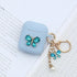 Wonhibo for Airpods Case for Women Girls, Cute Butterfly Cover for Airpod 1 & 2 with Keychain (Blue)...