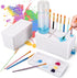 Paint Brush Cleaner, Upgraded 4-in-1 Painting Supplies, Paint Brush Holder with Palette, Brush Rinser for Acrylic, Watercolor, and Water-Based Pai...