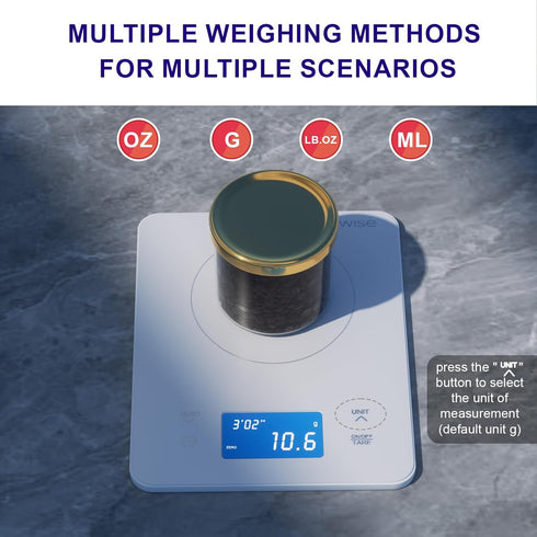 MEGAWISE High Precision Coffee Scale with Timer, Battery Power Supply, Waterproof Tempered Glass, 5 Weighing Modes, Professional Coffee Brewing Ti...