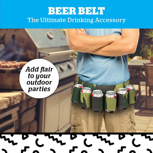 BigMouth Inc Beer Belt, Beer Carrier Fanny Pack, Adjustable Waist, 6 Pack Drink Holder for Men, Funny Beer Lover Gag Gifts, Drinking Accessories -...