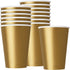 Gold Solid Paper Cups - 9oz (Pack Of 14) - Shimmering Party Cups, Durable & Eco-friendly - Perfect For Elegant Gatherings & Celebrations...