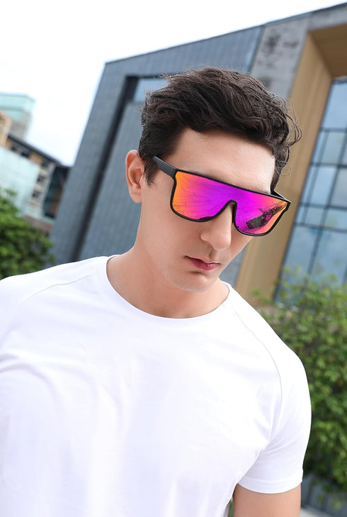 FEISEDY Men Women Polarized Sunglasses, Flat Top Trendy Oversized Square Shades UV400 B4141...