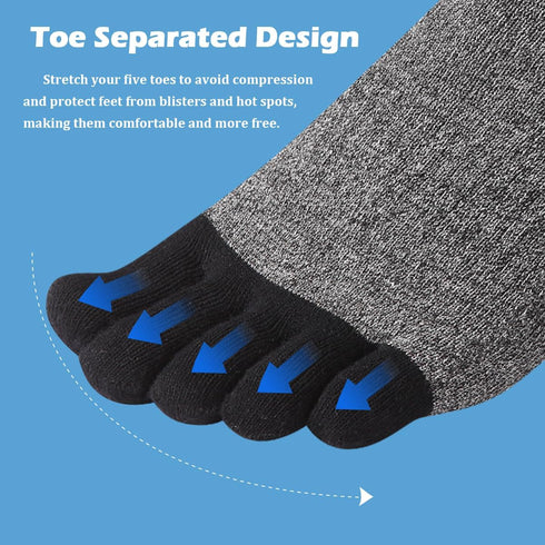 Meaiguo Toe Socks No Show Running Five Finger Socks for Men Women 4 Pairs...