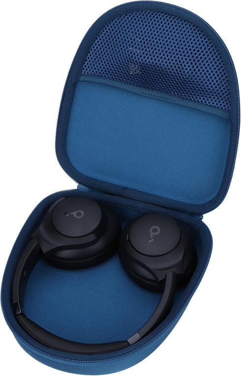 Hard Carry Case Compatible with Anker Soundcore Life Q20 Q30 Q35 Q40 Q45 Q20+ Q20i Hybrid Active Noise Cancelling Headphones (Blue Case)...