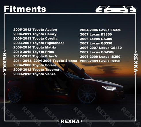 Rexka 5 Sets Front Fender & Bumper Cover Clip & Pin Set for Toyota Lexus 53879-58010 47749-58010 Avalon Camry Corolla Highlander Matrix Prius Priu...