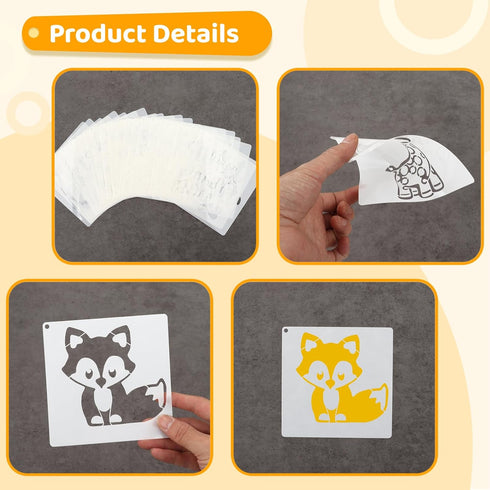 Varku 22 PCS Baby Shower Stencils PET for Onesie, Infant One-piece Deorative Kit Lovely Cartoon, Boy Girl Baby Shirt Fabric Stencils for Clothes, ...