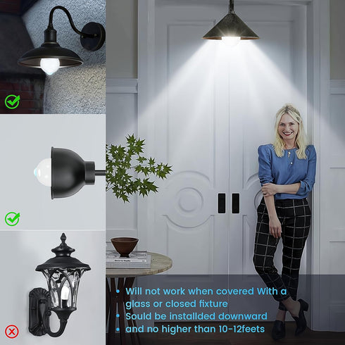 Motion Sensor Light Bulbs, 13W (100Watt Equivalent), Motion Activated Dusk to Dawn Security LED Bulb, 5000K Daylight, Energy-Efficient, for Indoor...