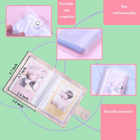 36 Pockets One-Handed Mini Photo Album 2x3 Portable Kpop Photocard Holder Compatible with Fujifilm Instax Mini Cameras/Polaroid Snap Touch/SocialM...