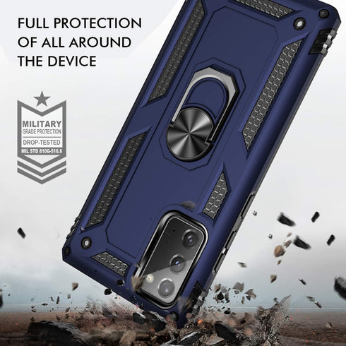 case for Samsung Galaxy Note 20 Case, Military Grade 360 Degree Rotating Metal Ring Holder Kickstand Protective Phone Cover for Samsung Galaxy Not...