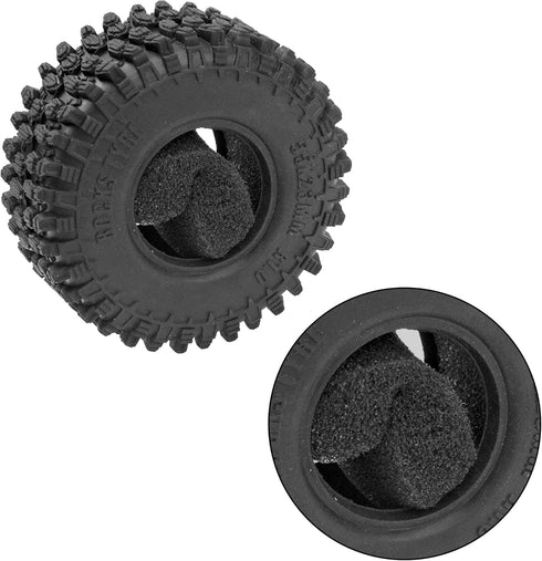 4PCS HIRCQOO 1.0" SCX24 Rubber Crawler Mud Terrain Micro Rubber Tire Compatible with Axial 1/24 Gladiator Bronco B17 C10 JLU Deadbolt RC Crawler C...
