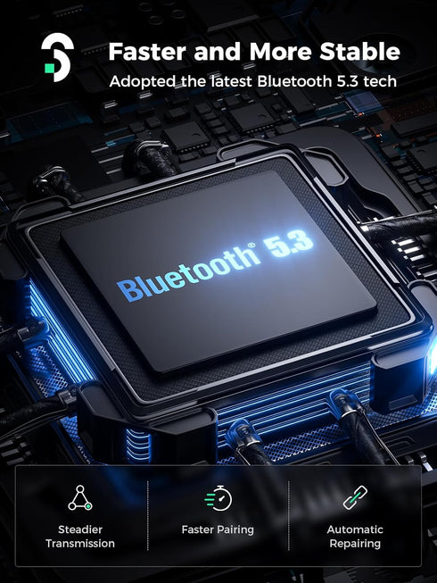 Bluetooth FM Transmitter Car - SOOMFON Bluetooth 5.3 Car Adapter with Big Mic Bass Stereo Hi-Fi Sound, PD30W QC18W FM Bluetooth Transmitter Car Ch...