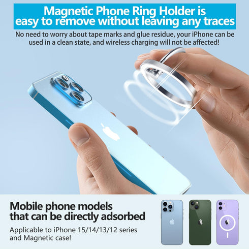 Magnetic Phone Ring Holder for MagSafe,?360° Rotation & 180° Adjustable? Phone Ring Mag-Safe Accessories with for iPhone 15/14/13/12 Series/Samsun...
