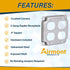 AP-12098, 4" Square Double Duplex Receptacle Electrical Box Cover, 1/2" Raised, Exposed Work, Galvanized Steel, Crushed Corners, 2-Gang...