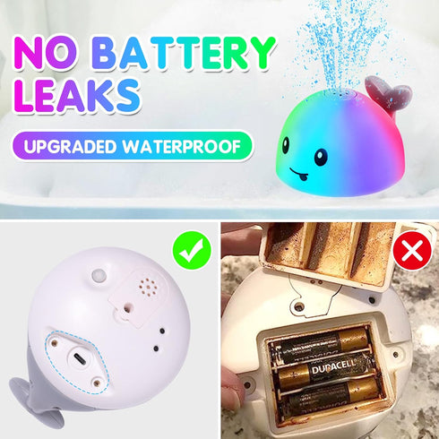 Baby Bath Toys, Whale Bath Toy Sprinkler for Kids Ages 0-2 1-3, Light Up Bathtub Fountain Water Table Pool Toys for Toddlers Infants 6-12 12-18 Mo...
