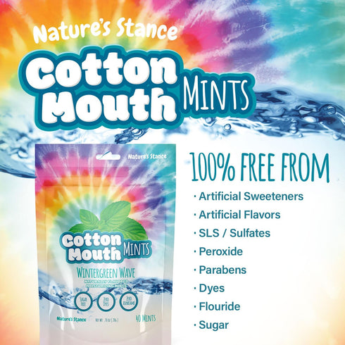 Nature's Stance Xylitol Mints for Cotton Mouth Relief, Dry Mouth Lozenges Sugar Free, Mouth Watering Mints - Stimulates Saliva & Freshens Breath, ...
