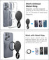 Magnetic Phone Ring Holder Compatible with MagSafe, Double-Sided Magnetic Cell Phone Grip Stand Finger Ring Kickstand for iPhone 15/14/13/12 Pro M...