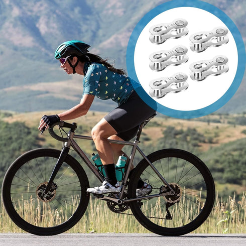 5 Pair Bike Chain Link Bicycle Missing Link for 8-9-10-11-12 Speed Chain Bike Chain Master Link Reusable Steel Bike Chain Link Professional Chain ...