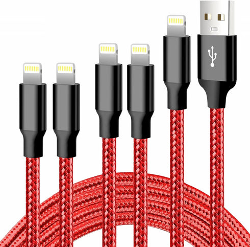 cugunu iPhone Charger, 5 Pack 3/3/6/6/10FT Apple MFi Certified USB Lightning Cable Nylon Braided Fast Charging Cord Compatible for iPhone 14/13/12...